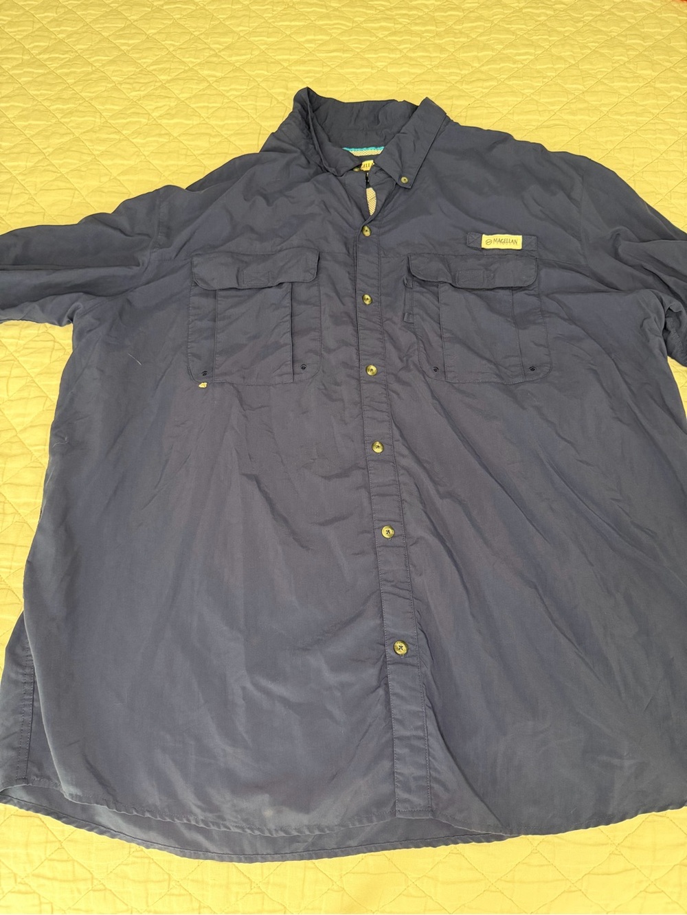 Magellan Outdoors Navy Men's Long-Sleeve Button-Down Shirt